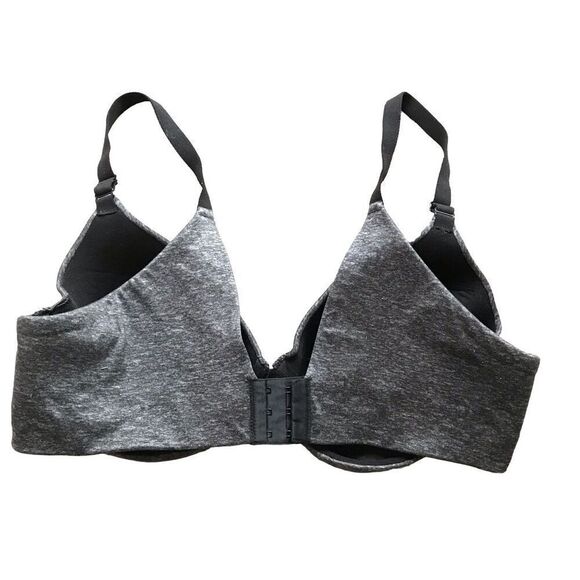 Cacique42D underwire bra black gray back smoothing full coverage - Picture 3 of 5